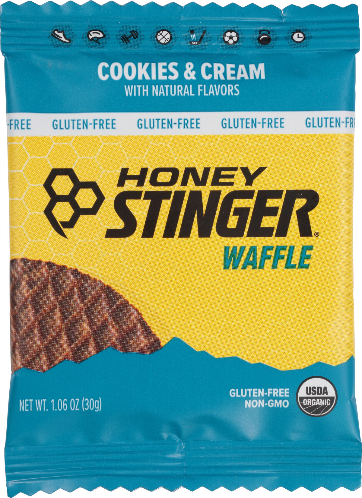 Honey Stinger Gluten-Free Cookies & Cream Waffle 1.06 oz - Case of 12