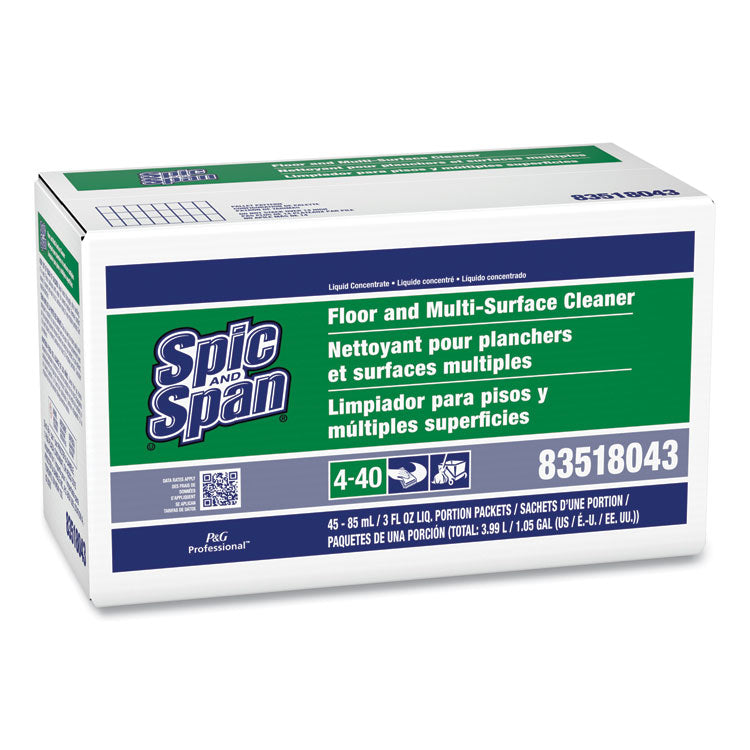 Spic and Span - Liquid Floor Cleaner, 3 oz Packet, 45/Carton