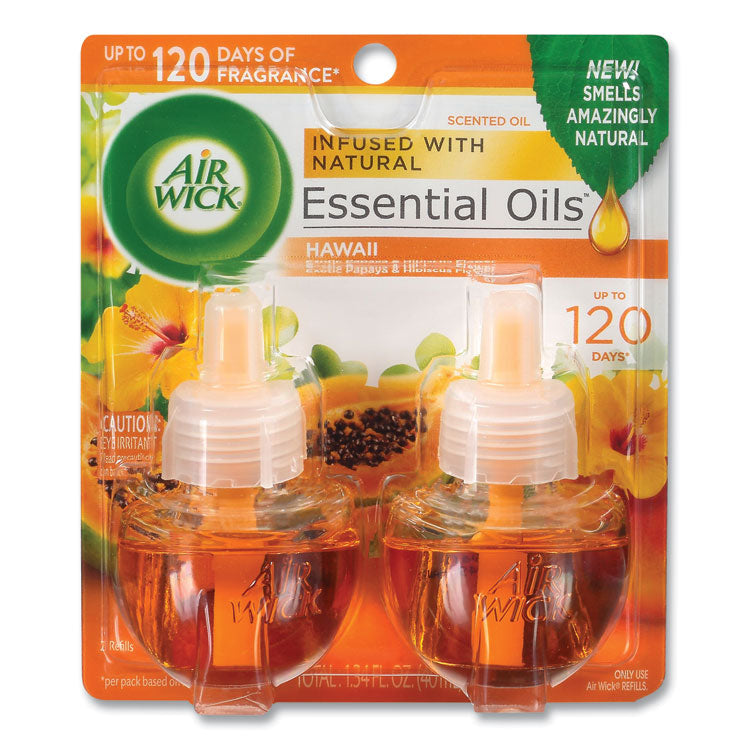 Air Wick - Scented Oil Twin Refill, Hawai'i Exotic Papaya/Hibiscus Flower, 0.67 oz