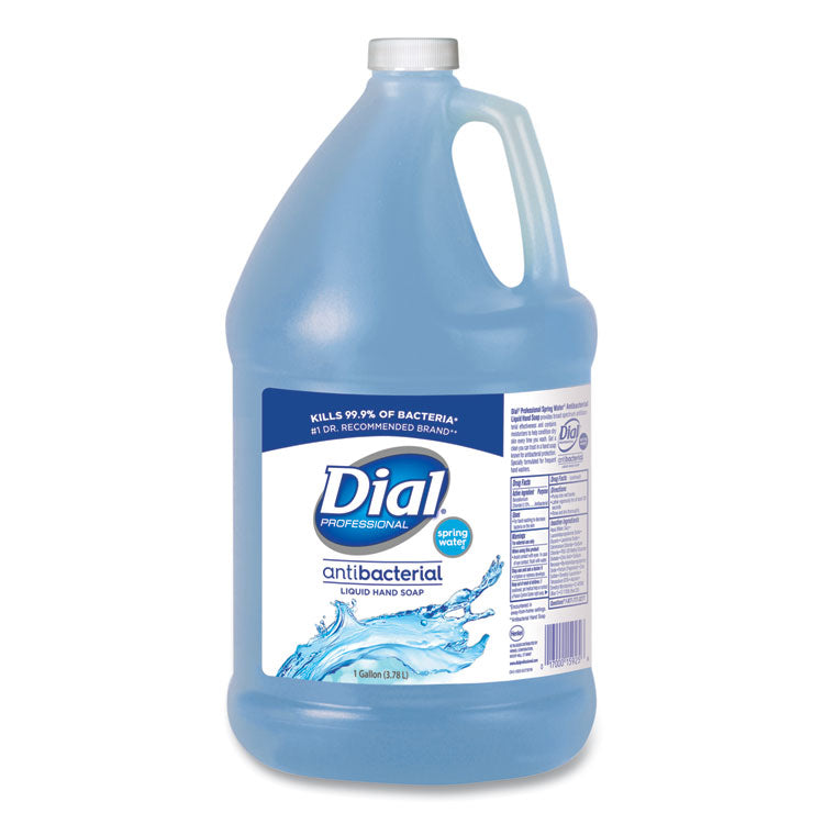Dial Professional - Antibacterial Liquid Hand Soap, Spring Water, 1 gal, 4/Carton
