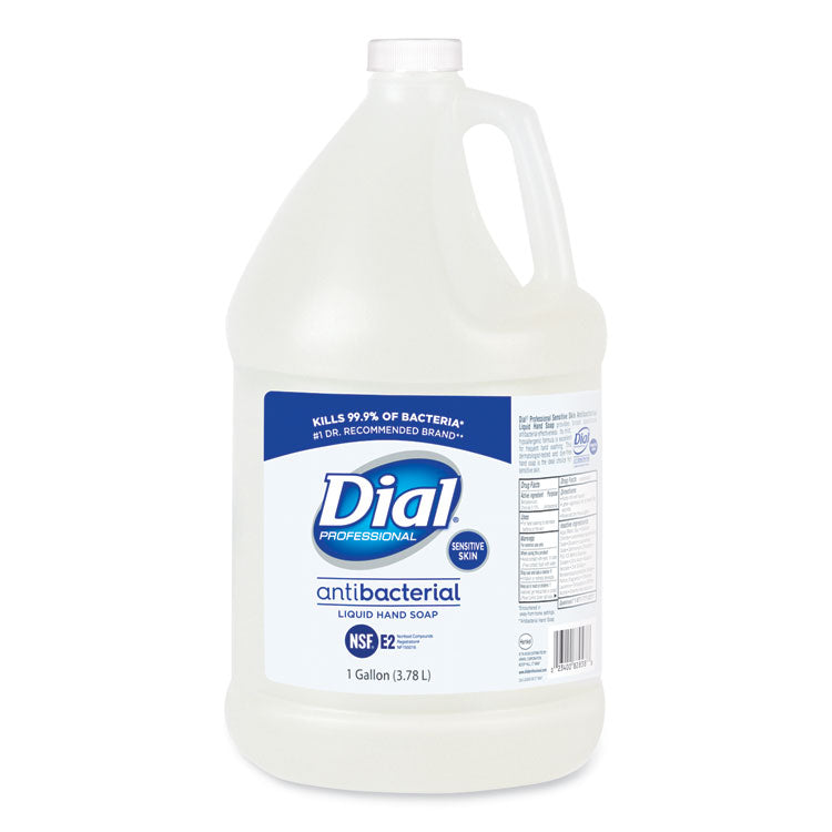 Dial Professional - Antibacterial Liquid Hand Soap for Sensitive Skin, Floral, 1 gal, 4/Carton