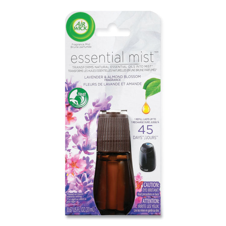 Air Wick - Essential Mist Refill, Lavender and Almond Blossom, 0.67 oz Bottle, 6/Carton