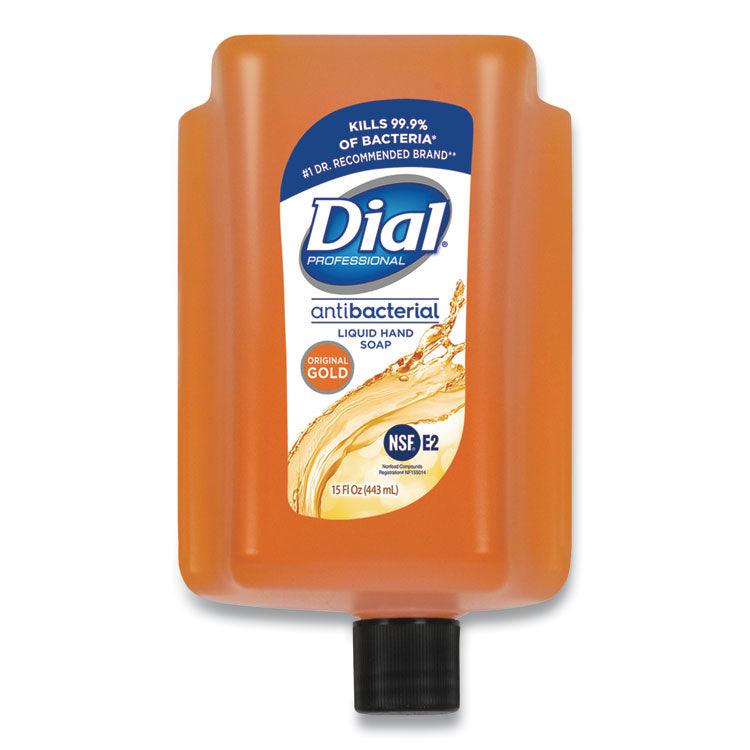 Dial Professional - Antibacterial Gold Liquid Hand Soap Refill for Eco-Smart Dispenser, Floral, 15 oz, 6/Carton
