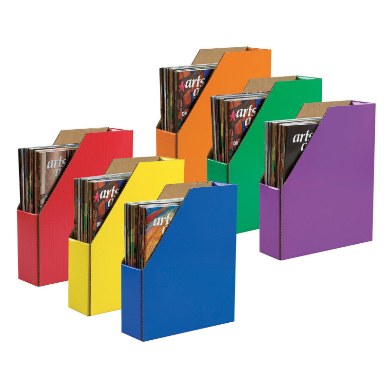 CLASSROOM KEEPERS - Magazine Holders, 6 Assorted Colors, 12-3/8"H x 3-1/8"W x 10-1/4"D, 6 Holders