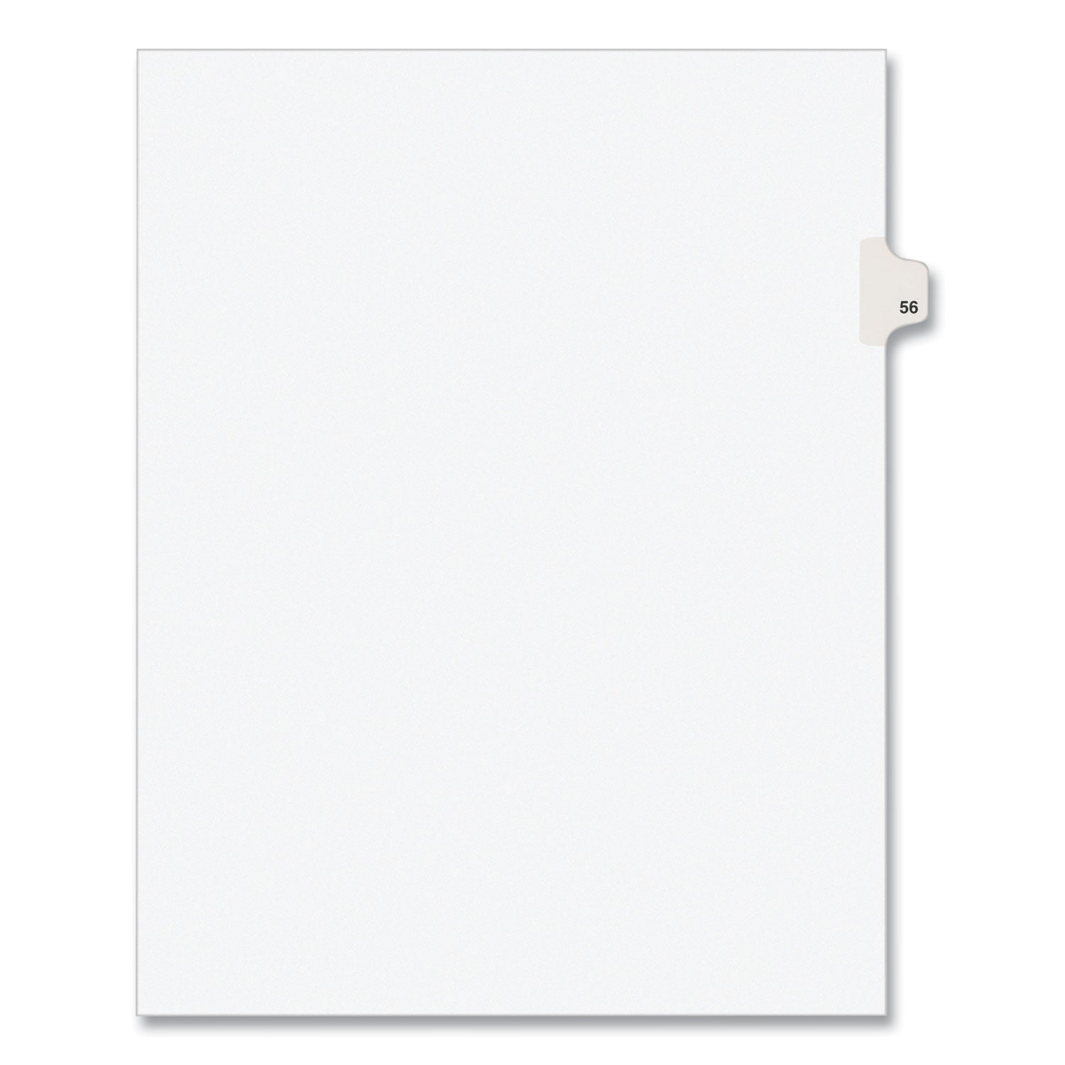 Preprinted Legal Exhibit Side Tab Index Dividers, Avery Style, 10-Tab, 56, 11 X 8.5, White, 25/pack, (1056)