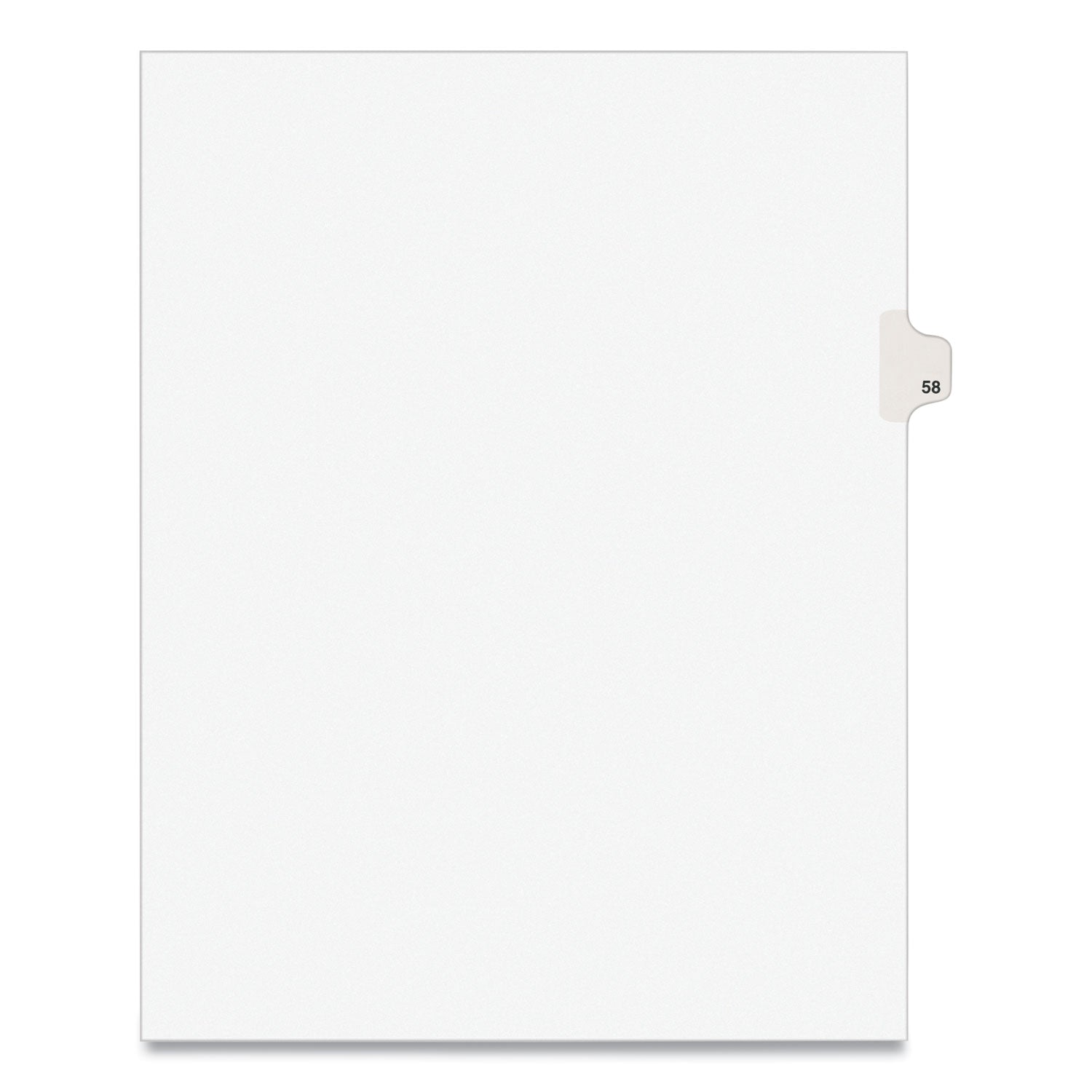 Preprinted Legal Exhibit Side Tab Index Dividers, Avery Style, 10-Tab, 58, 11 X 8.5, White, 25/pack, (1058)