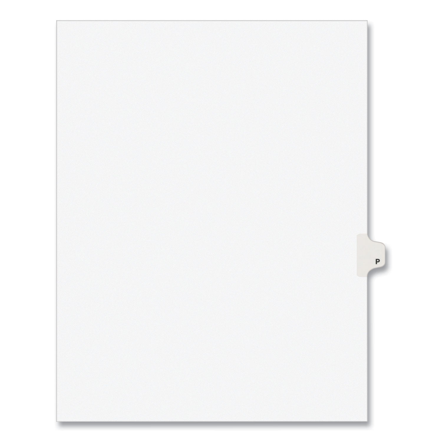 Preprinted Legal Exhibit Side Tab Index Dividers, Avery Style, 26-Tab, P, 11 X 8.5, White, 25/pack, (1416)