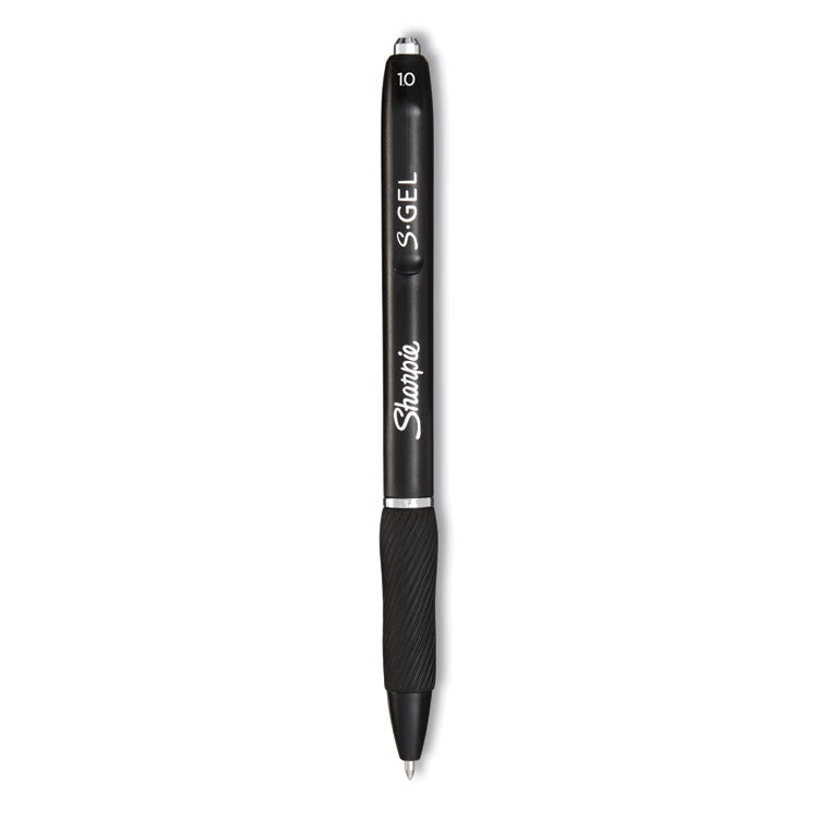Sharpie S-Gel - S-Gel High-Performance Gel Pen, Retractable, Bold 1 mm, Black Ink, Black Barrel, 36/Pack