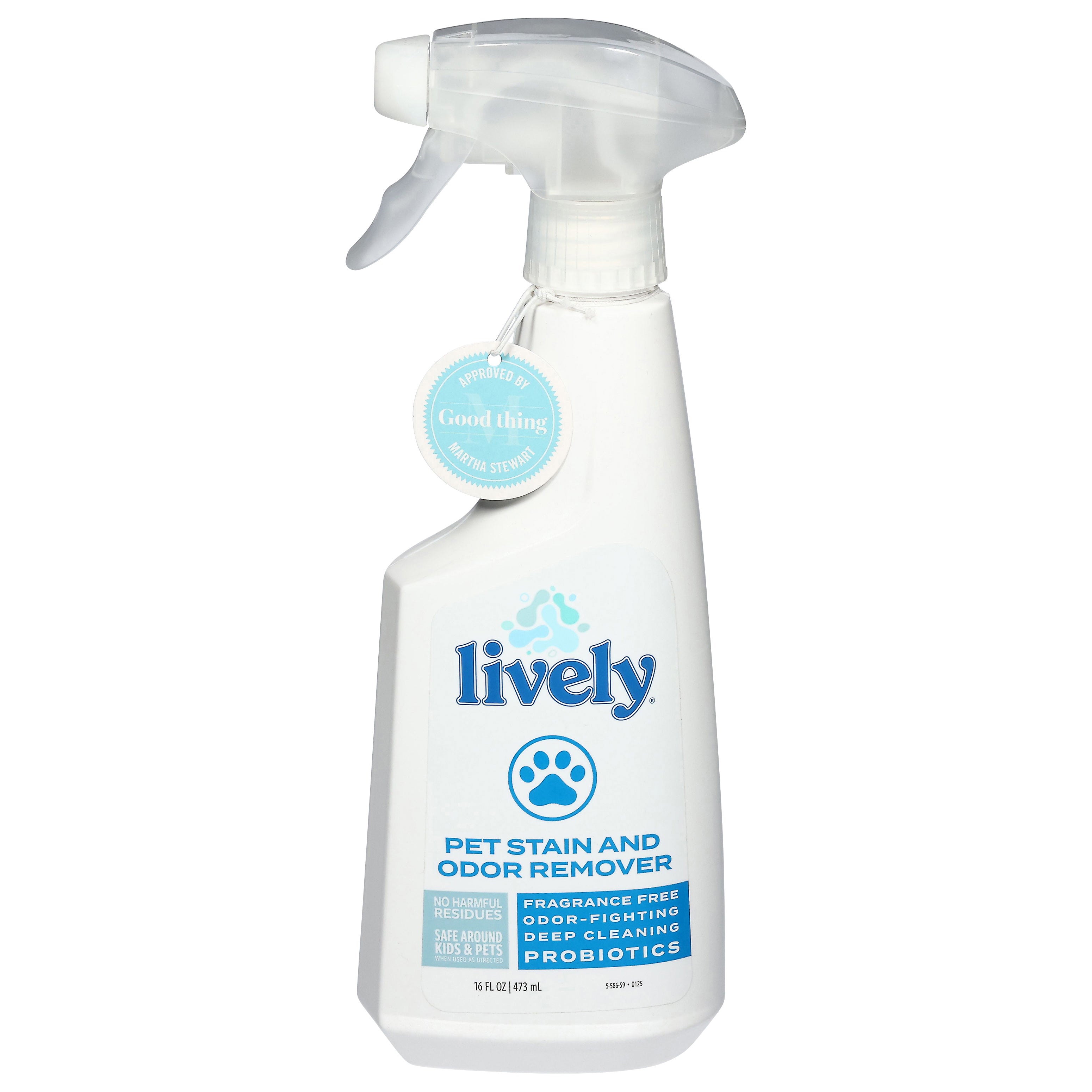 Lively Probiotics Fragrance Free Pet Stain and Odor Remover 16 fl oz - Case of 4