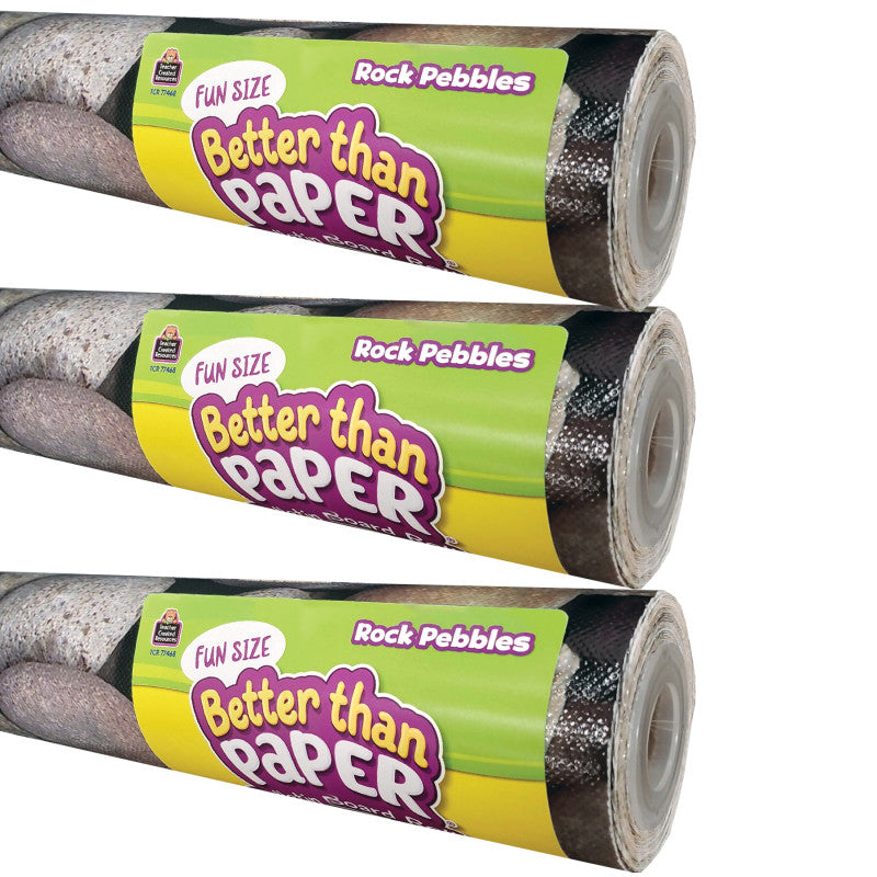 TEACHER CREATED RESOURCES - Fun Size Better Than Paper® Bulletin Board Roll, 18" x 12', Rock Pebbles, Pack of 3