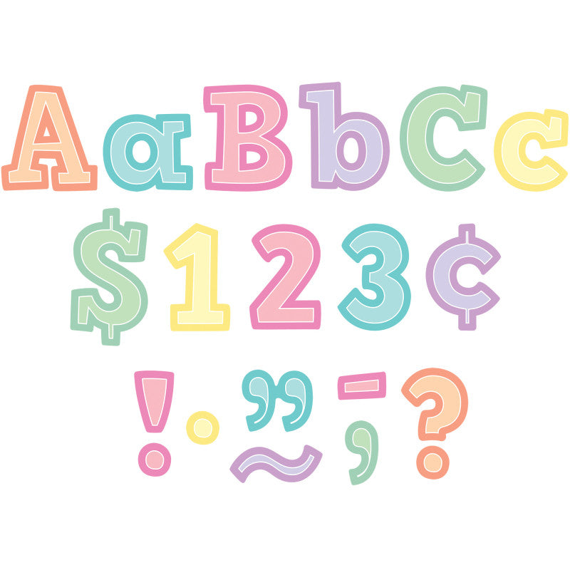 TEACHER CREATED RESOURCES - Pastel Pop Bold Block 4" letters Combo Pack, 230 Per Pack, 2 Packs