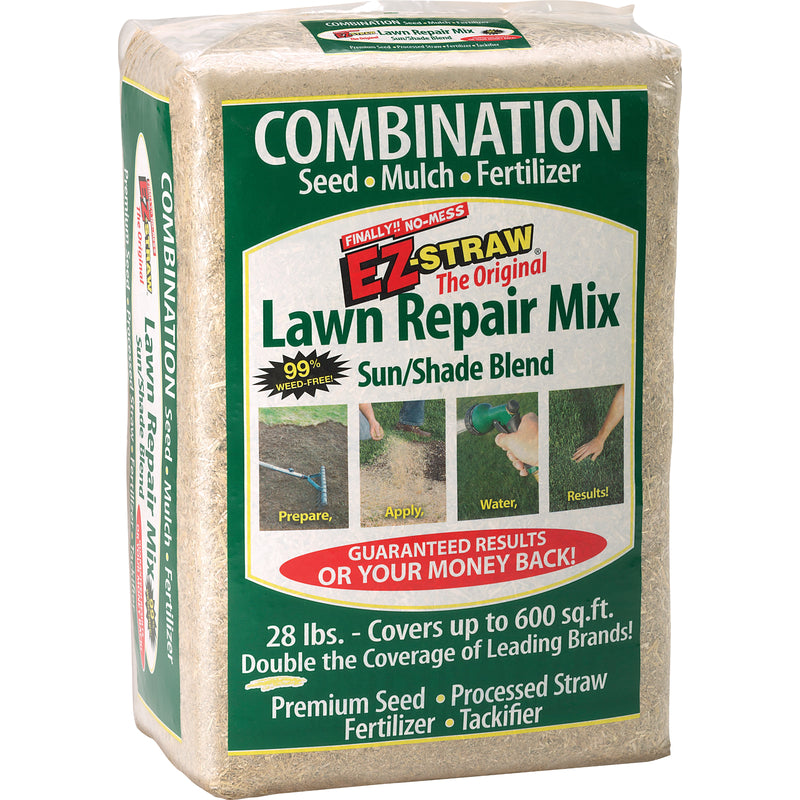 RHINO SEED - Rhino Seed EZ-Straw Assorted Sun or Shade Seed/Fertilizer/Mulch Repair Kit 28 lb