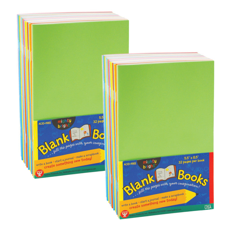 HYGLOSS - Blank Paperback Books, 5.5" x 8.5", Assorted Colors, 10 Per Pack, 2 Packs