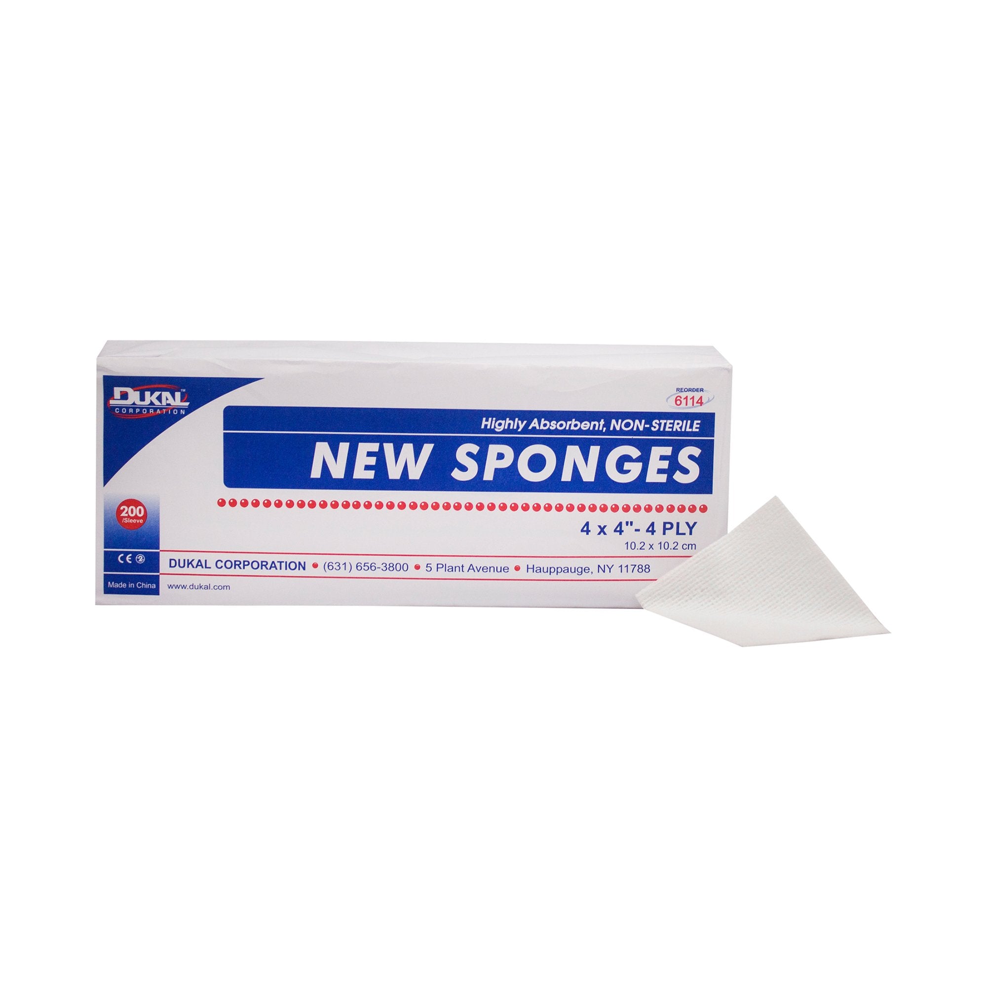 Dukal - Nonwoven Sponge Dukal™ 4 X 4 Inch 4-Ply NonSterile 200 per Pack [1/BG]