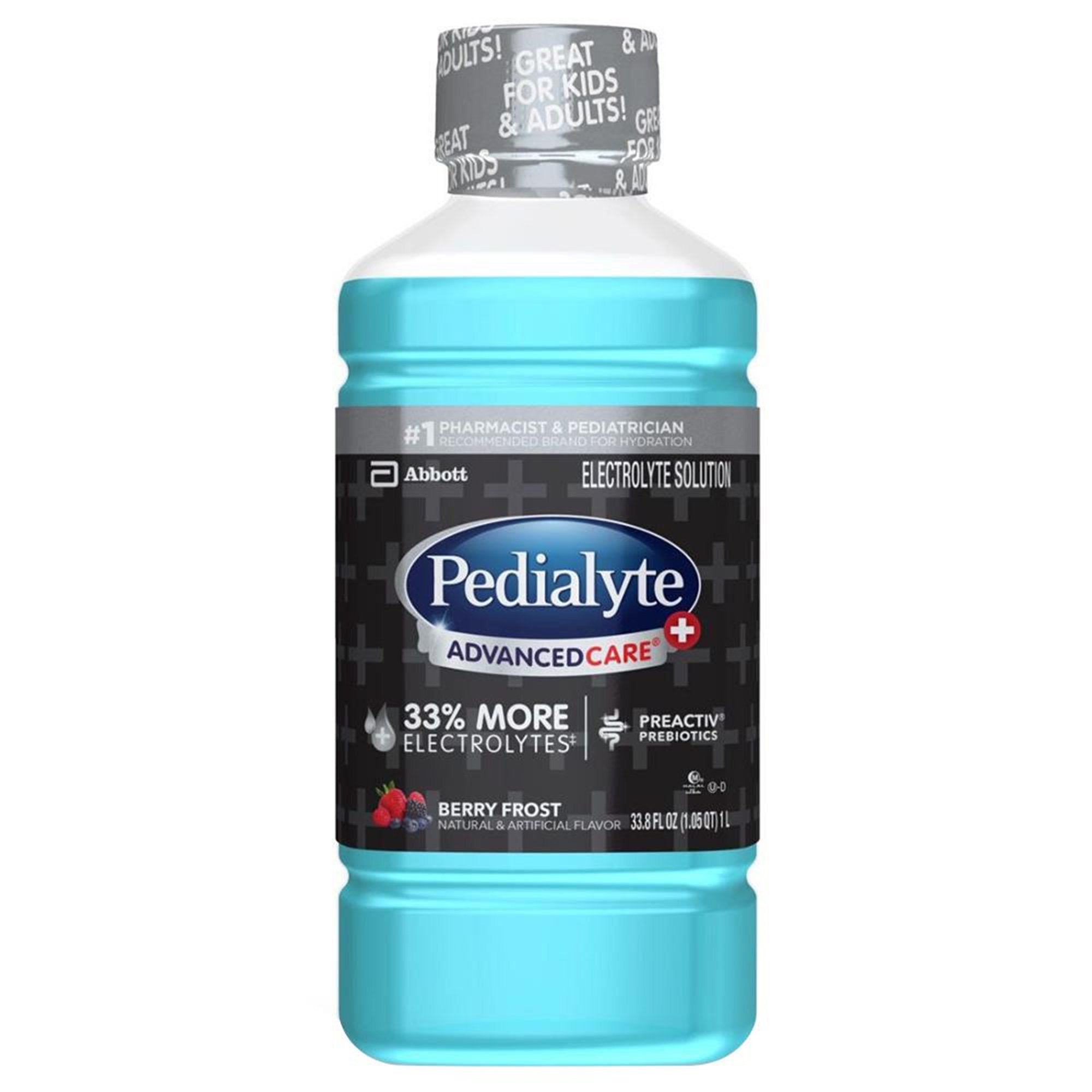 Abbott Nutrition - Oral Electrolyte Solution Pedialyte® AdvancedCare™ Plus Berry Frost Flavor 33.8 oz. Electrolyte [4/CS]