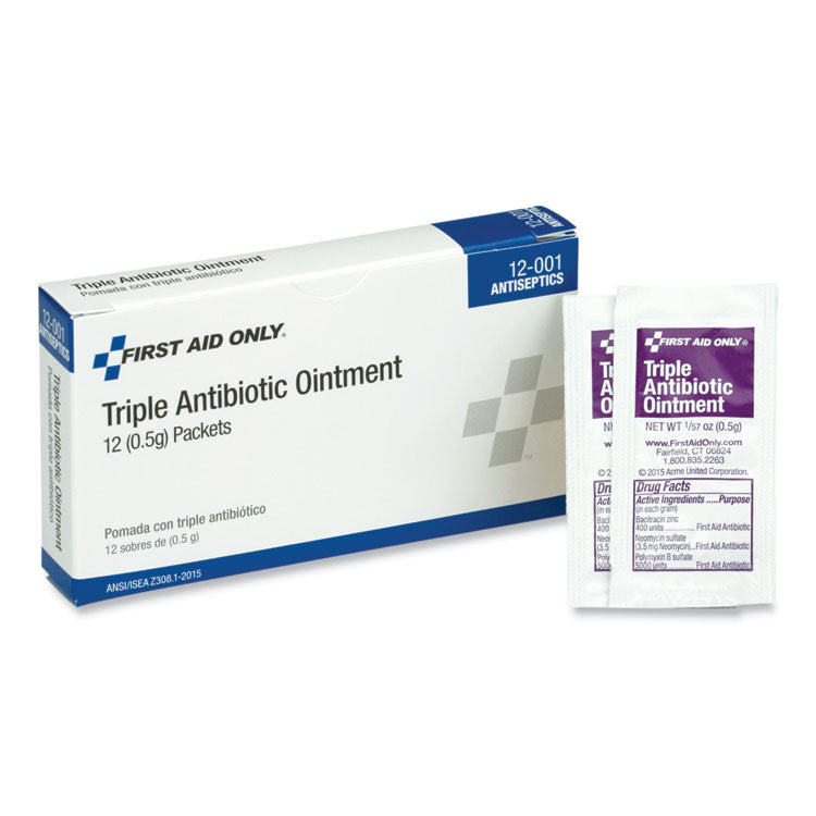 PhysiciansCare by First Aid Only - First Aid Kit Refill Triple Antibiotic Ointment, Packet, 12/Box