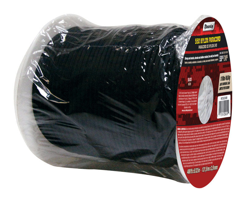 KOCH - Koch 5/32 in. D X 400 ft. L Black Braided Nylon Paracord