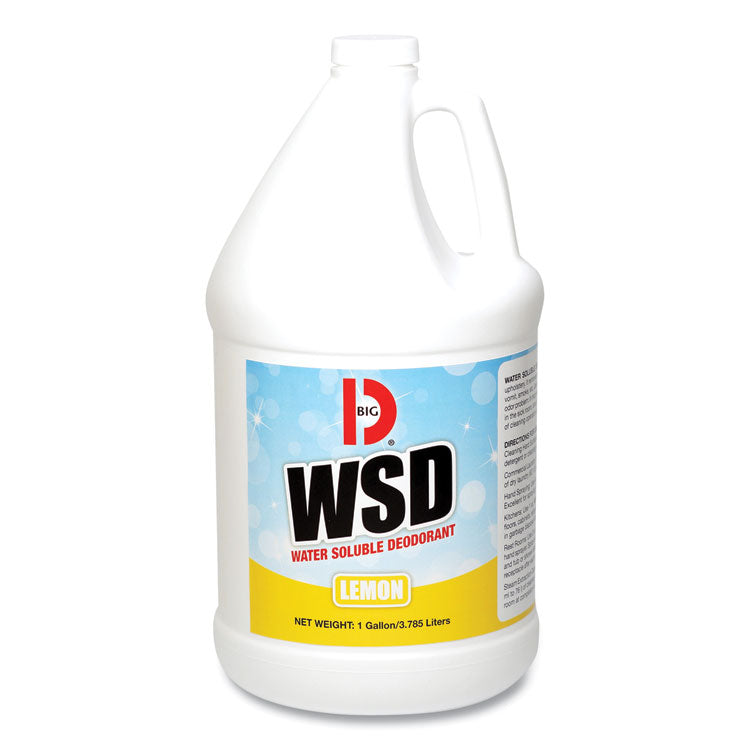 Big D Industries - Water-Soluble Deodorant, Lemon Scent, 1 gal Bottle, 4/Carton
