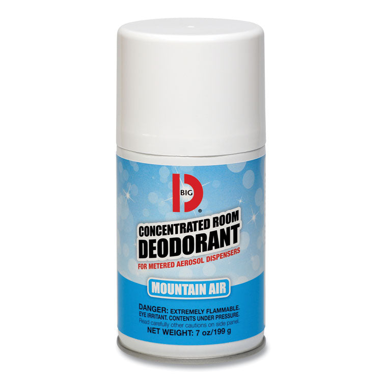 Big D Industries - Metered Concentrated Room Deodorant, Mountain Air Scent, 7 oz Aerosol Spray, 12/Carton
