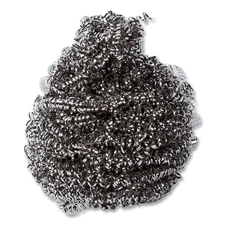 AmerCareRoyal - Stainless Steel Sponge, Polybagged, 1.50 oz, Gray, 12/Pack, 12/Packs/Carton