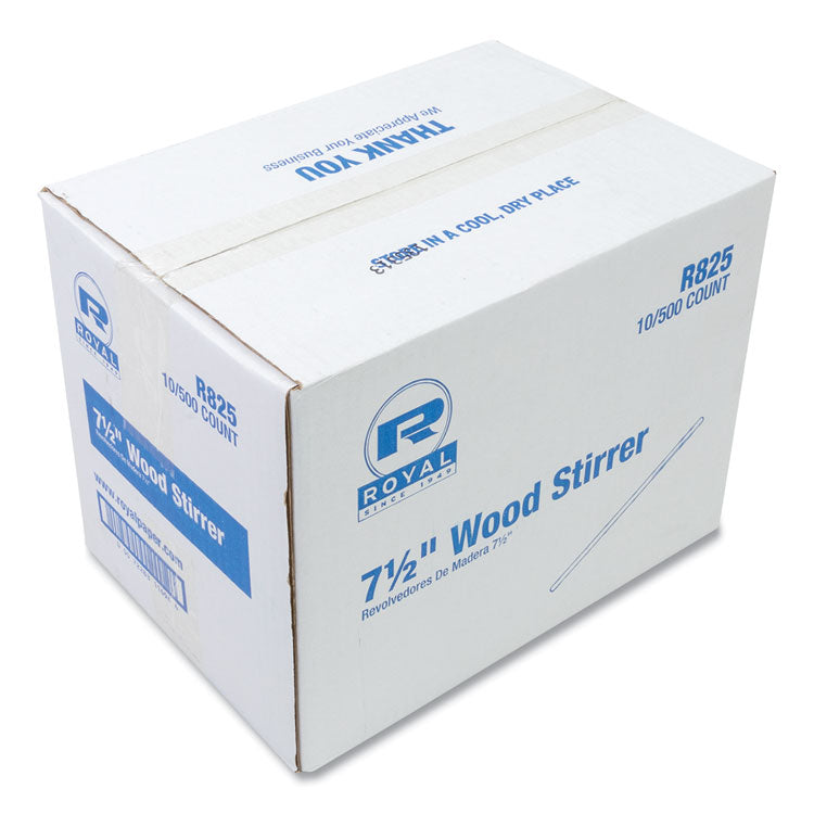 AmerCareRoyal - Wood Coffee Stirrers, 7.5" Long, 500/Box, 10 Boxes/Carton