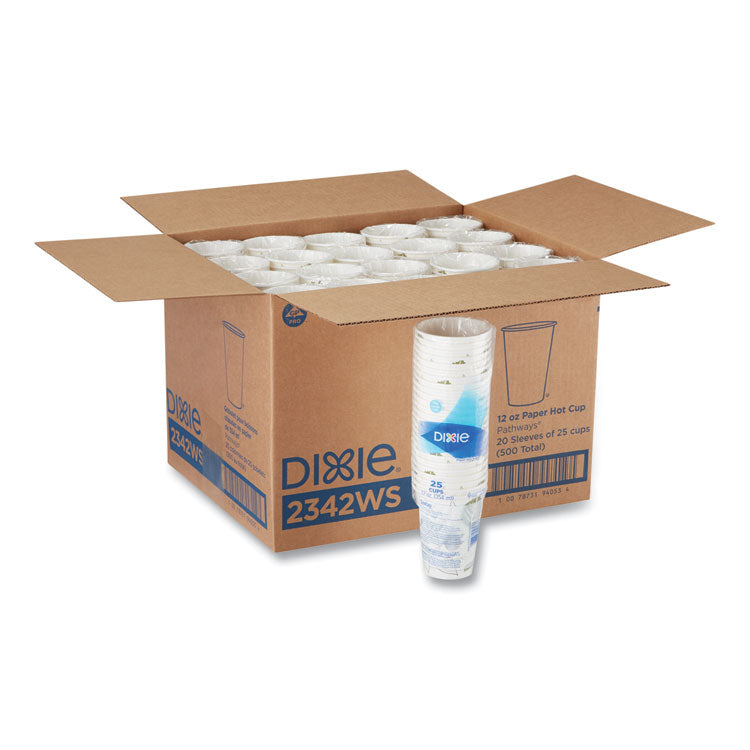 Dixie - Pathways Paper Hot Cups, 12 oz, 25/Bag, 20 Bags/Carton
