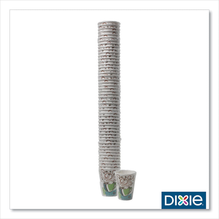 Dixie - PerfecTouch Hot Cups, 8 oz, Coffee Haze Design, Individually Wrapped, 50/Sleeve, 20 Sleeves/Carton