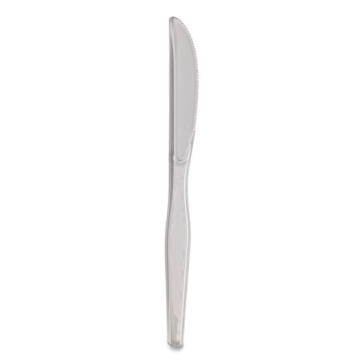 Dixie - Heavyweight Polystyrene Cutlery, Knives, Clear, 1,000/Carton