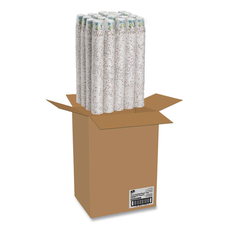 Dixie - PerfecTouch Paper Hot Cups, 12 oz, Coffee Haze Design, Individually Wrapped, 1,000/Carton