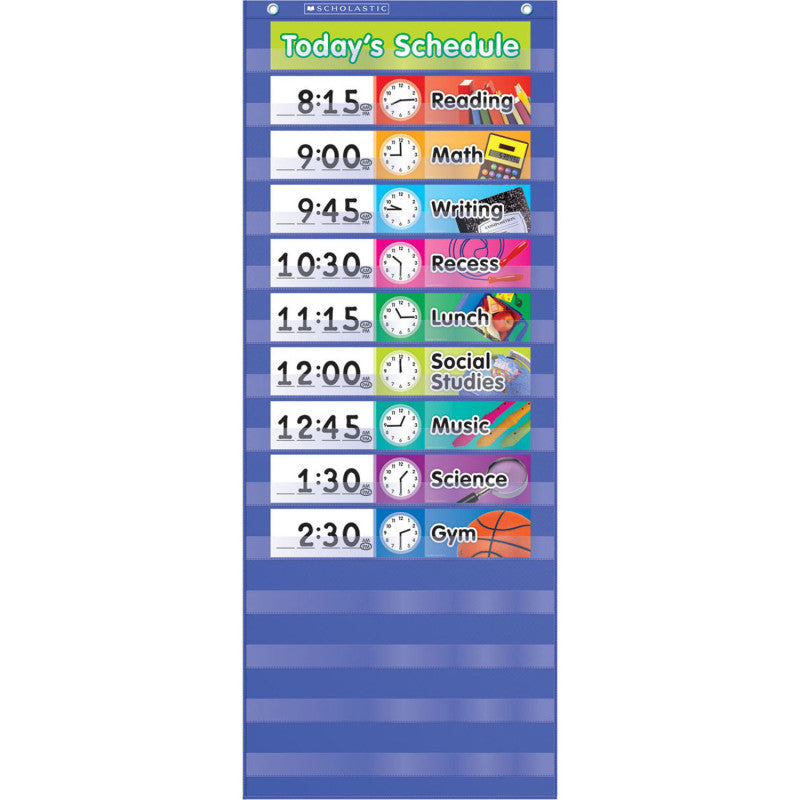 SCHOLASTIC TEACHING SOLUTIONS - Daily Schedule Pocket Chart, 17 pieces