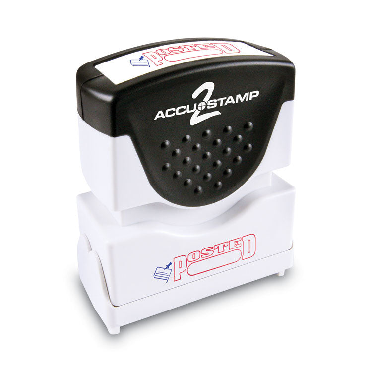 ACCUSTAMP2 - Pre-Inked Shutter Stamp, Red/Blue, POSTED, 1.63 x 0.5
