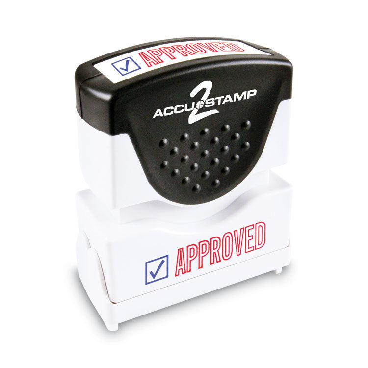 ACCUSTAMP2 - Pre-Inked Shutter Stamp, Red/Blue, APPROVED, 1.63 x 0.5