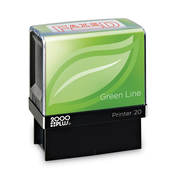 COSCO 2000PLUS - Green Line Message Stamp, Faxed, 1.5 x 0.56, Red