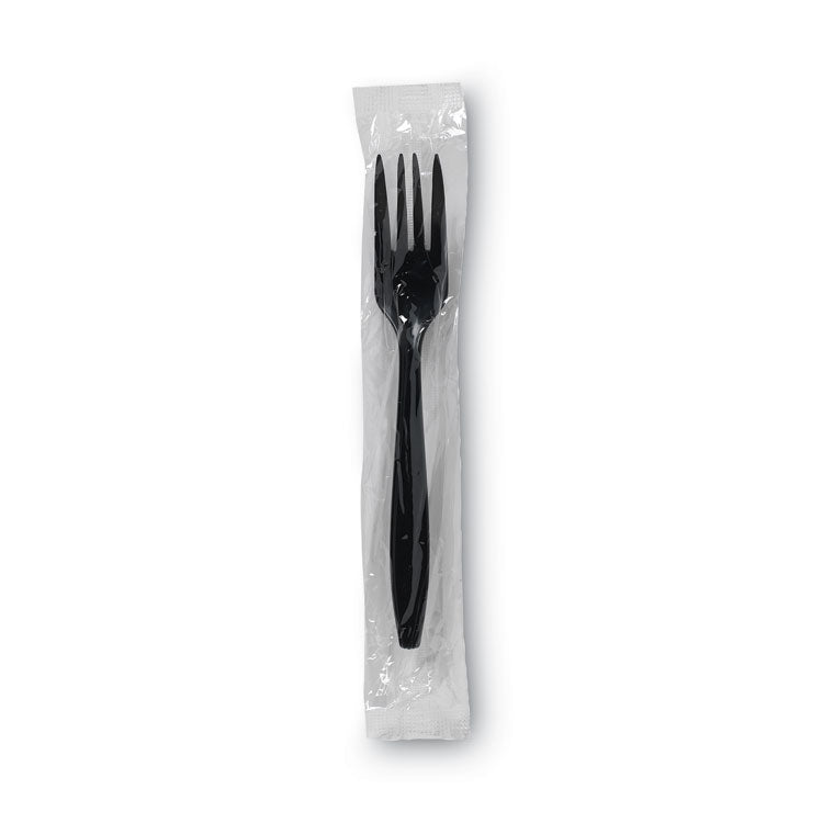 Dixie - Individually Wrapped Heavyweight Forks, Polypropylene, Black, 1,000/Carton