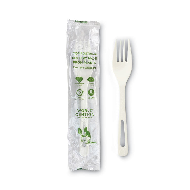 World Centric - TPLA Compostable Cutlery, Fork, 6.3", White, 750/Carton