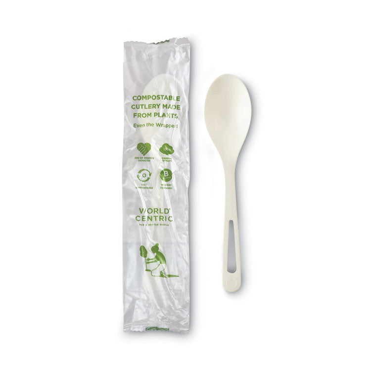 World Centric - TPLA Compostable Cutlery, Spoon, 6", White, 750/Carton