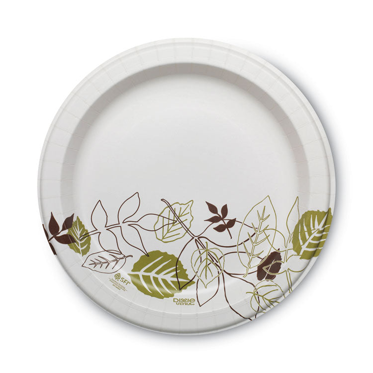 Dixie - Pathways Soak Proof Shield Heavyweight Paper Plates, 10.13" dia, Green/Burgundy, 125/Pack
