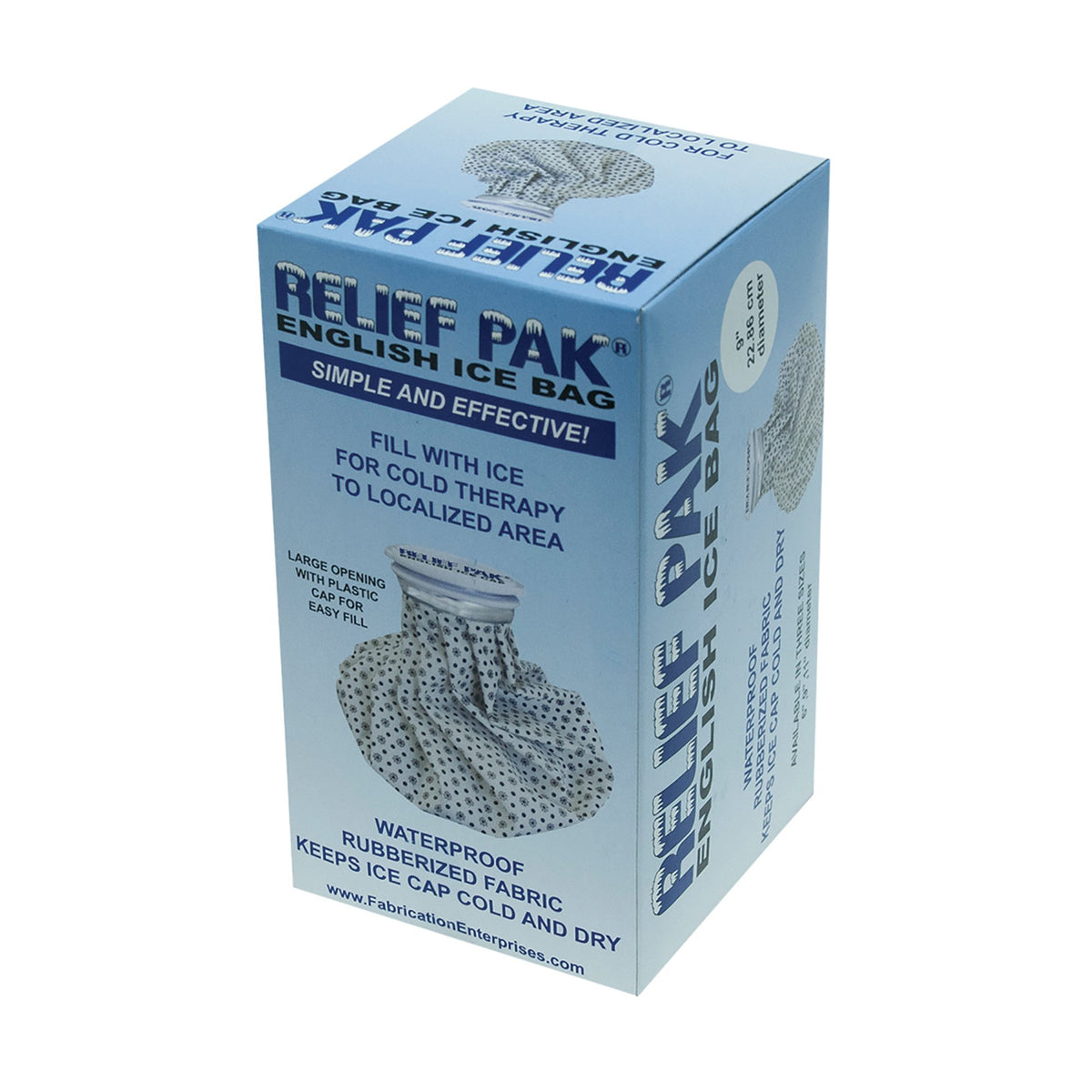 Fabrication Enterprises - English Style Ice Bag Relief Pak® General Purpose One Size Fits Most 9 Inch Diameter Rubberized Fabric / Plastic Reusable [1/EA]