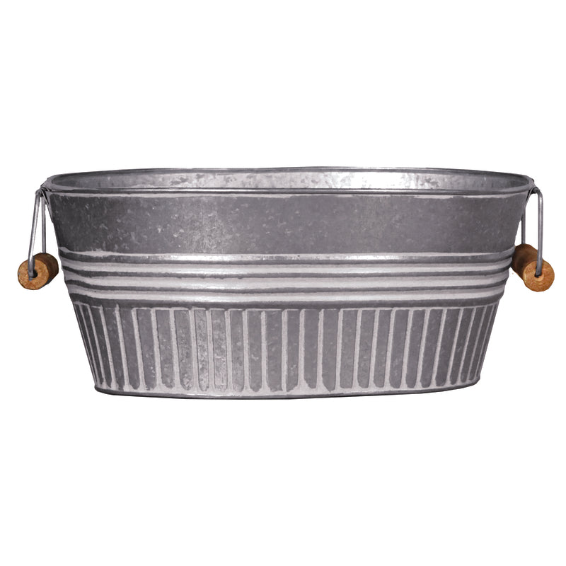ROBERT ALLEN - Robert Allen 9 in. H X 14 in. W X 6 in. D Metal Tub Planter Galvanized