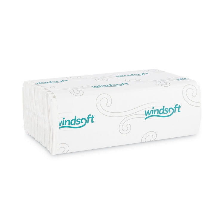 Windsoft - C-Fold Paper Towels, 1 Ply, 10.2 x 13.25, White, 200/Pack, 12 Packs/Carton (9697657)