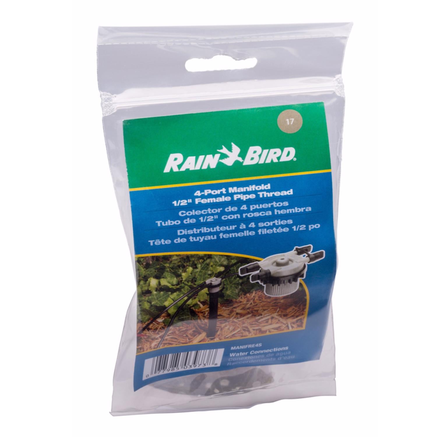 Rain Bird 4 ports Drip Irrigation Manifold - Case of 10