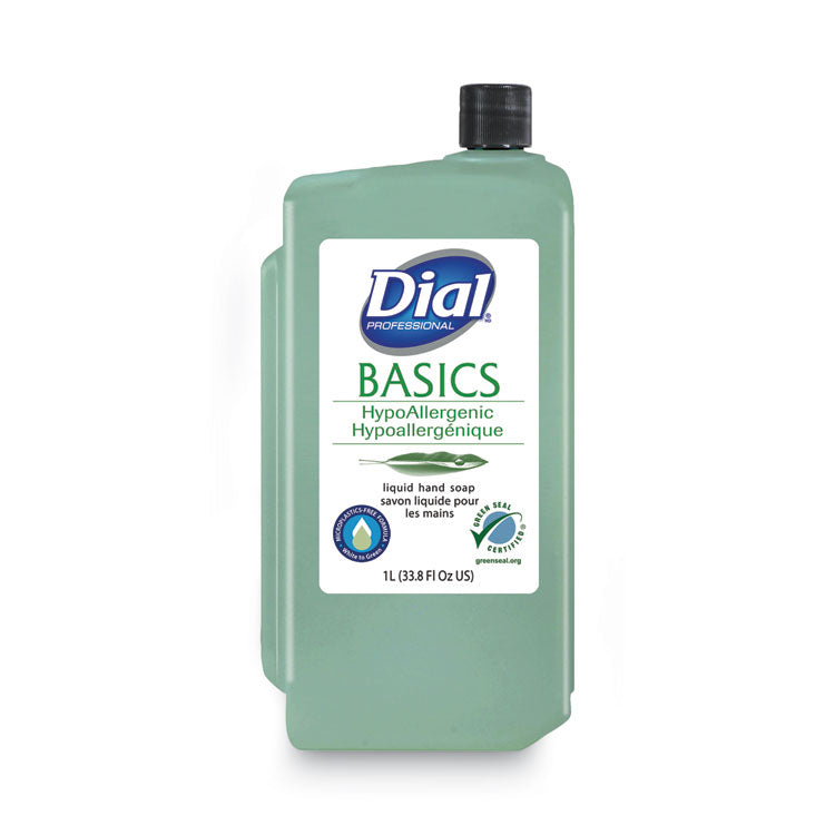 Dial Professional - Basics MP Free Liquid Hand Soap, Unscented, 1 L Refill Bottle, 8/Carton