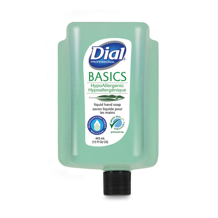 Dial Professional - Basics MP Free Liquid Hand Soap, Unscented, 15 oz Refill Bottle, 6/Carton