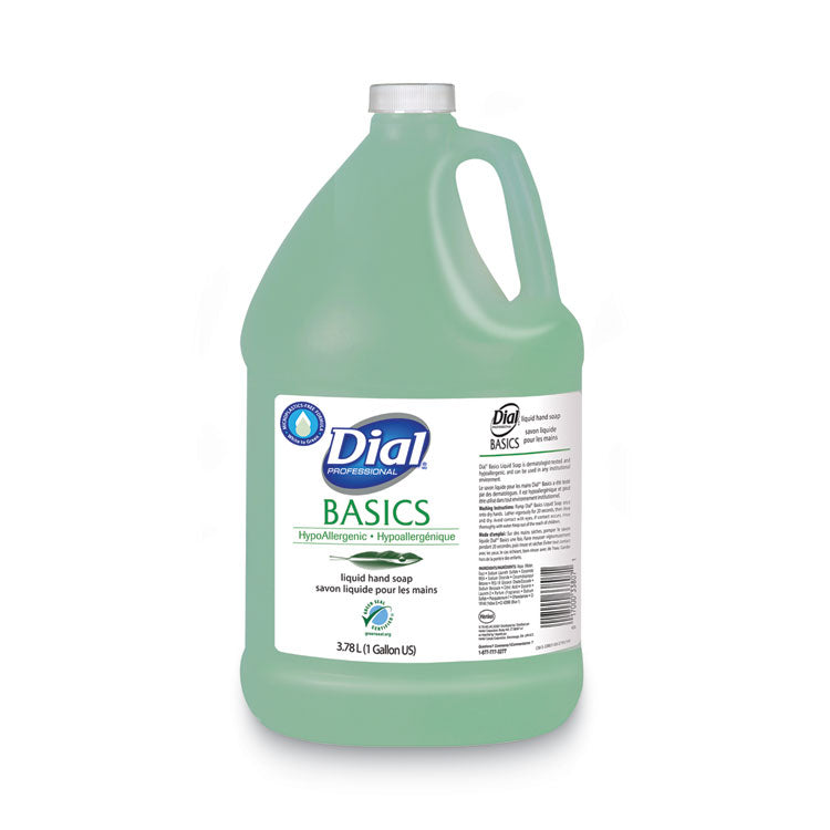 Dial Professional - Basics MP Free Liquid Hand Soap, Honeysuckle, 3.78 L Refill Bottle, 4/Carton