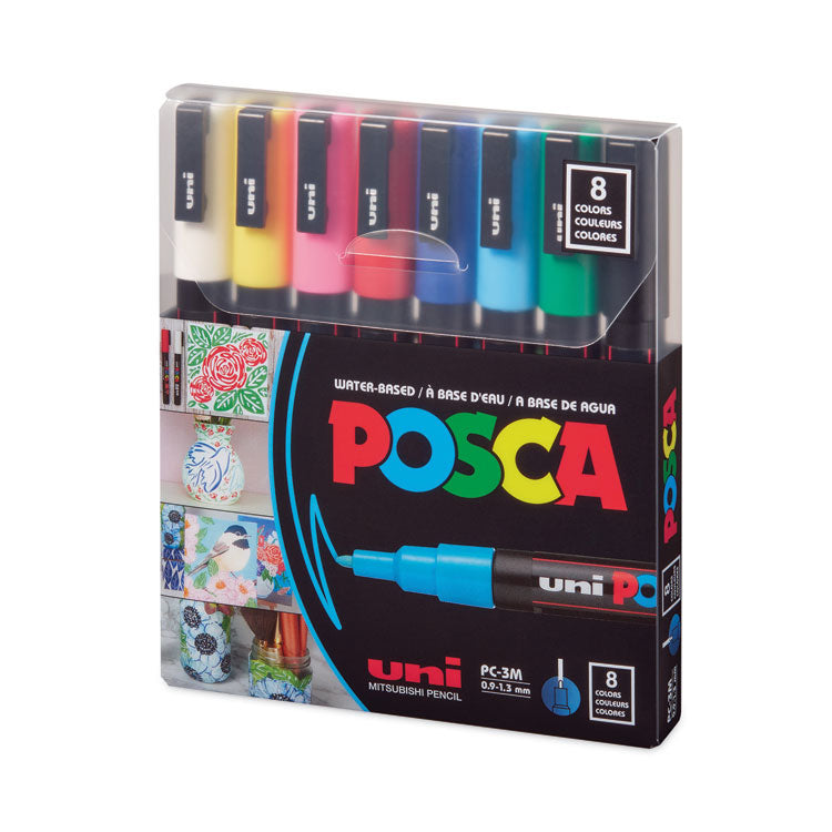 POSCA - Permanent Specialty Marker, Fine Bullet Tip, Assorted Colors, 8/Pack