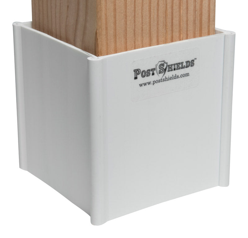 POST SHIELDS INC. - Post Shields Inc. 4 in. H X 4 in. W X 4 in. L Plastic White Fence Post Protection - Case of 10