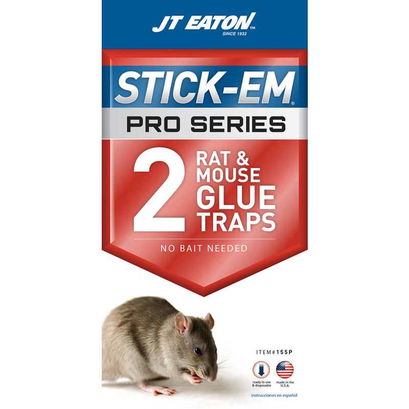 JT EATON - JT Eaton Stick-Em Pro Series Medium Glue Board Trap For Rodents 2 pk - Case of 12