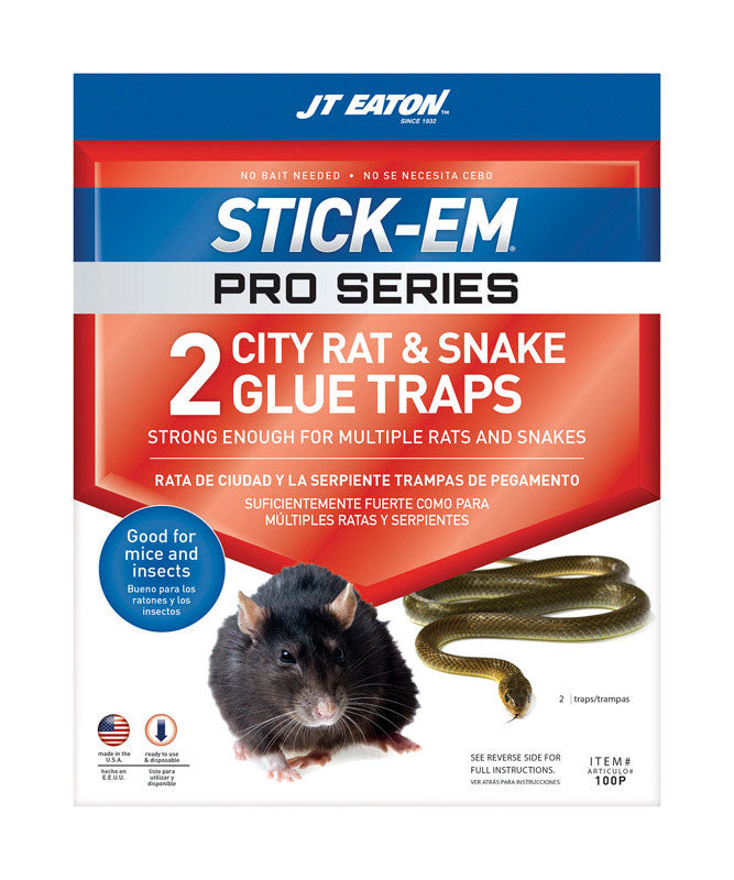 JT EATON - JT Eaton Stick-Em Pro Series Extra Large Glue Board Trap For Rodents and Snakes 2 pk - Case of 6