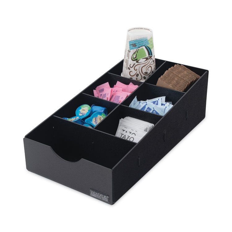 Vertiflex Commercial Grade - Condiment Caddy, 7 Compartments, 8.75 x 16 x 5.25, Black