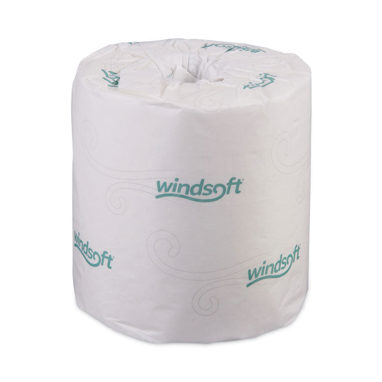 Windsoft - Bath Tissue, Septic Safe, Individually Wrapped Rolls, 2-Ply, White, 500 Sheets/Roll, 96 Rolls/Carton